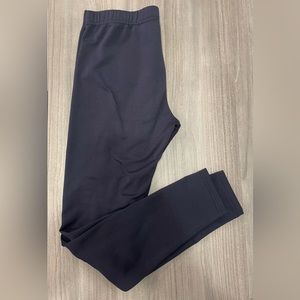 Womens Large fleece lined leggings navy blue soft